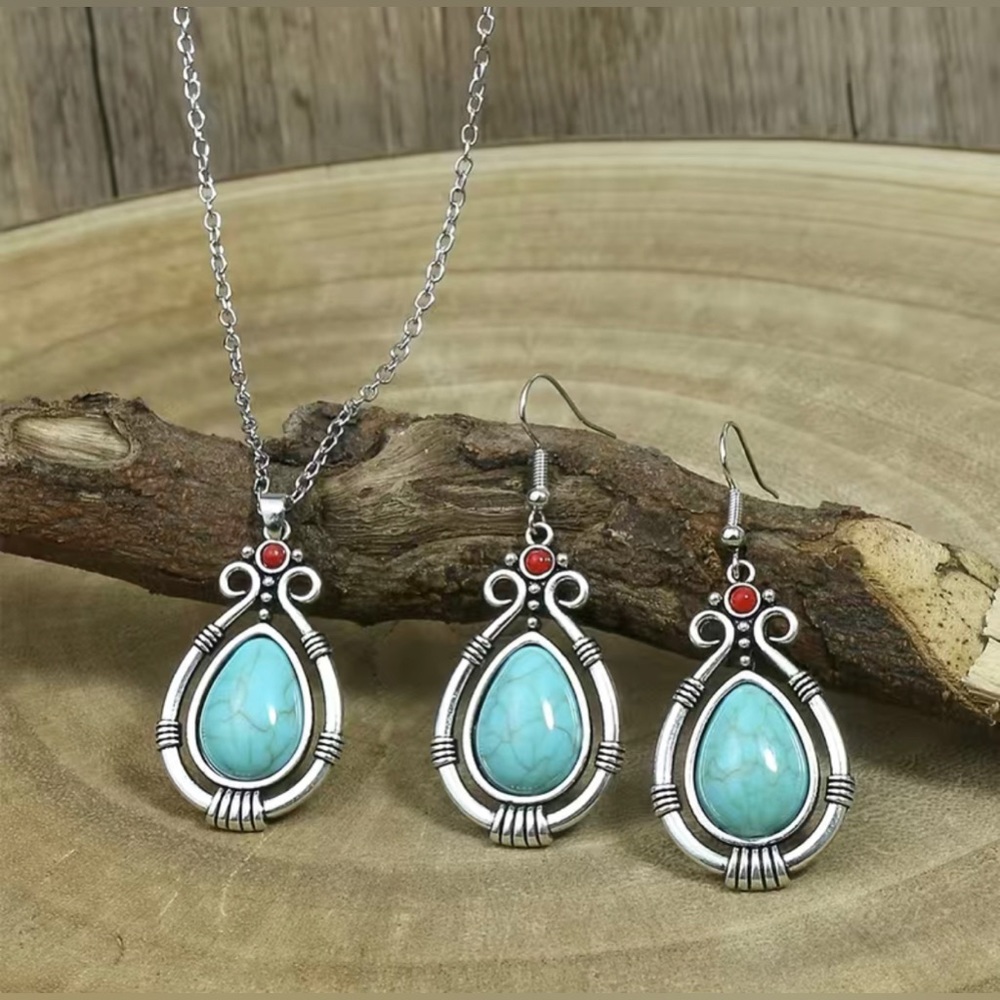 Stunning Turquoise Jewelry Set - Perfect Gift for the Boho in Your Life!